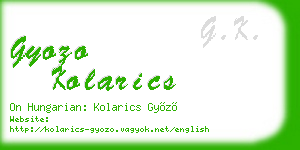 gyozo kolarics business card